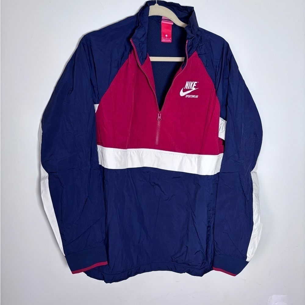 Nike Men’s Archive Half Zip Anorak / Track Jacket Red/Navy/White Size Large - Picture 5 of 16